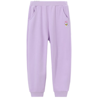 迪士尼男童裤子女童卫裤儿童长裤中小童装秋季休闲裤秋装衣服2 高兴小鸭-百搭裤2梦幻紫 130