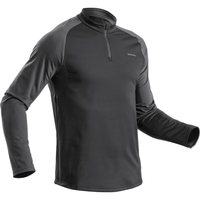 迪卡侬户外长袖保暖速干男士T恤 QUECHUA TS FOR100 MEN 黑色 2115315 M