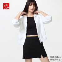 优衣库女装运动拉链连帽外套/长袖484236 00 白色 3XL