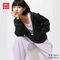 优衣库女装运动拉链连帽外套/长袖484236 09 黑色 S