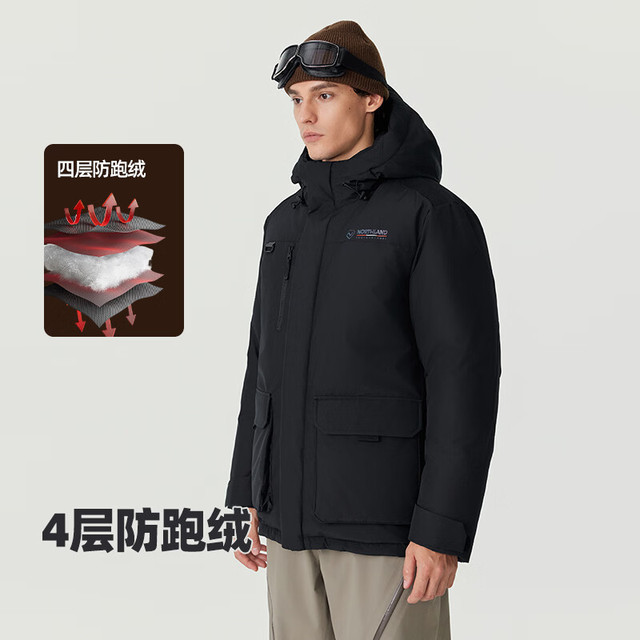 PLUS会员：诺诗兰 北境 三防加厚鹅绒羽绒服 NDJET5582E