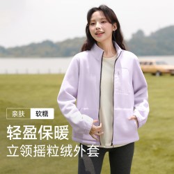 班尼路 加绒女装外套2026新款冬季冲锋衣内胆保暖摇粒绒加厚上衣 好价好价