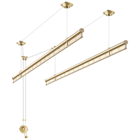 金贵夫人手摇式晾衣架阳台升降晾衣杆手动双杆晒衣架 金色2.0米 【高硬度碳钢】金色双杆2.0米