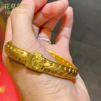 花草蒙拾黄金三马鞭足金999.9手链男女款黄金马鞭手链时尚大气金马鞭链 黄金手链约41.74g 17cm