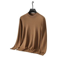 恒源祥 【纯羊绒】半高领纯色羊绒衫春秋保暖商务休闲百搭毛衣男式针织衫