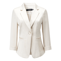 颜域 通勤黑色西装外套女秋季高级感显瘦七分袖女士西服