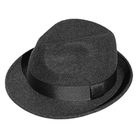 百帽王高档精细纯羊毛毡礼帽秋冬羊毛呢绅士帽爸爸爵士帽中老年帽子男女 深灰色+100%出口精细纯羊毛毡 可调节