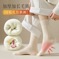 顶瓜瓜袜子女厚款秋冬款中筒袜加绒加厚防冻防寒超厚月子袜雪地袜