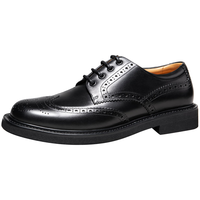 THOM WILLS布洛克真皮德比鞋男厚底增高 黑色小牛D285-1 9/44码 44 /9码