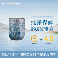 飞剑 秘境系列纯钛水杯双层隔热咖啡杯节日送礼钛杯 冰川蓝300ml