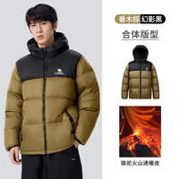  CAMEL/骆驼 轻薄 羽绒服  藩木棕/幻影黑 男女同款,7089H 2XL