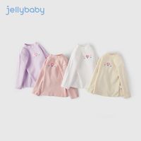 JELLYBABY女童t恤秋季上衣春季女童长袖T恤儿童打底衫童装 米白 90