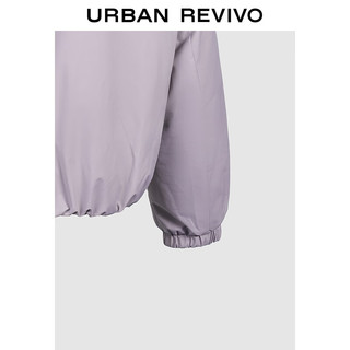 UR2025冬季女装户外休闲拉链抽绳连帽羽绒服UYY150095 灰紫 (偏宽松) L