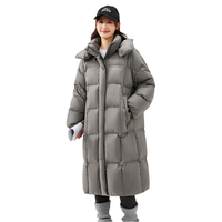 雪中飞(SNOWFLYING)羽绒服中长款女士2025休闲时尚过膝加厚保暖直筒高级冬季外套 岩石灰 M (160) 110-130斤
