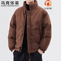 马克华菲棉服男士秋冬加厚棉袄外套防寒夹克保暖面包棉衣 深咖啡
