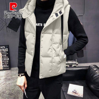 皮尔卡丹（pierre cardin）2025羽绒棉马甲男款年轻冬季马甲男秋冬款黑轻薄坎肩连帽 彩色腰果花-M36 6XL 190-220斤