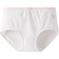 YeeHoO英氏女童内裤A类面料5A级抑菌内档不夹PP儿童高弹印花可爱三角内裤 条纹海星 140cm