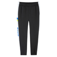 鸿星尔克儿童裤子女童春秋季长裤舒适亲肤儿童运动裤女童针织裤 正黑/温莎蓝-男童 160