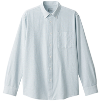無印良品 MUJI 无印良品 MUJI 男式 棉水洗牛津 纽扣领 长袖衬衫 衬衣外套纯棉全