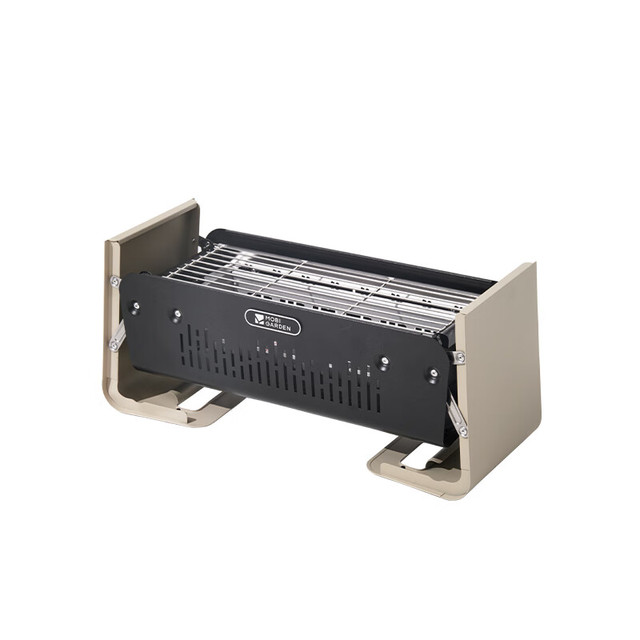 牧高笛 烧烤架 户外露营室内两用折叠烧烤架小型桌面烧烤炉 曜石黑