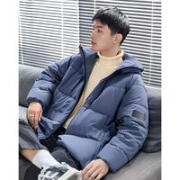 男士夹棉外套男士棉衣男棉服外套款男连帽左胸拉链印花棉衣