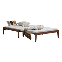 LINSY 林氏家居 伸缩床实木床2023床双人床极简风欧式床原木风单人床家具AS3A 原木色伸缩床