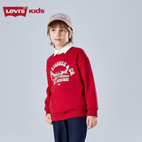 Levi's【加绒】李维斯儿童卫衣男童女童圆领长袖秋装新款童装上衣套头