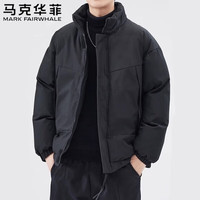 马克华菲棉服男士秋冬加厚棉袄外套防寒夹克保暖面包棉衣 黑色 L L （125-145斤）