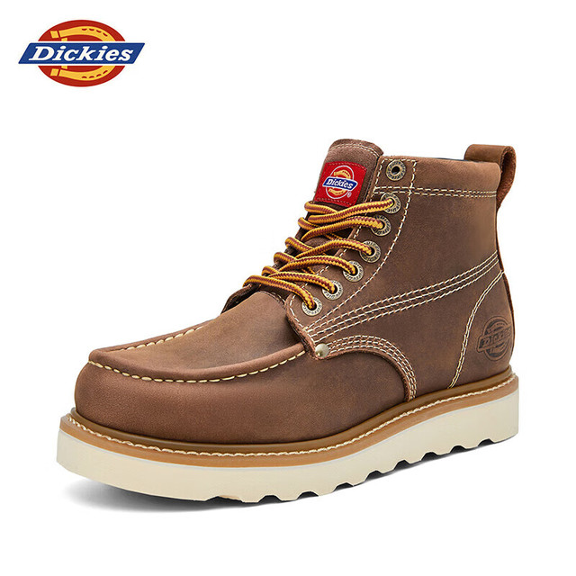 Dickies 【头层油蜡皮】牛皮英伦风男靴工装靴 加绒版 194M50LXS34M