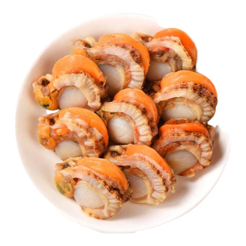 扇贝肉新鲜冷冻超大无冰带黄带膏扇贝海鲜水产鲜贝肉蒜蓉扇贝