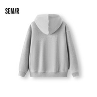 森马(Semir)卫衣女冬抓绒发热抑菌宽松纯色连帽套头衫拼接显瘦ins潮衣服 中花灰00510 XS