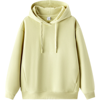 森马(Semir)卫衣女冬抓绒发热抑菌宽松纯色连帽套头衫拼接显瘦ins潮衣服 杏黄30521 XS