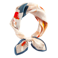 上海故事真丝喷绘小方巾100桑蚕丝55cm女士丝巾夏季小领巾可爱卡通  高冷黑猫 米色 55*55cm