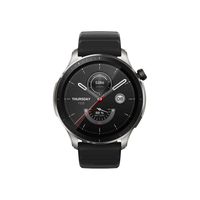 AMAZFIT 跃我 GTR 4 智能手表 46mm 银色铝合金表壳 燃擎棕皮革表带（北斗、血压、GPS、血氧）
