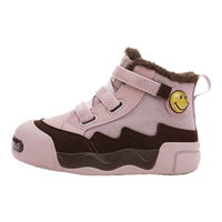 SMILEY笑脸2025冬季加绒雪地靴男童保暖童鞋女童百搭休闲鞋儿童棉鞋 粉色 加绒 31 内长20.0CM