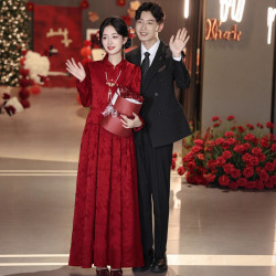三栖虎 新中式女结婚长袖回门便装