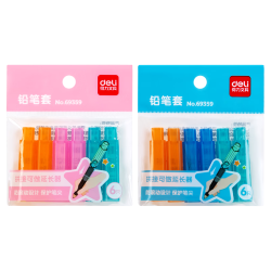 得力工具 得力（deli）可拼接铅笔套/铅笔延长器开学文具 6个装 生日