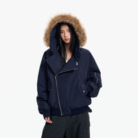 NICEBAD【黄俊捷同款】真貉子毛可拆卸毛领羽绒服派克服国标90绒蓬松保暖