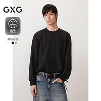 GXG 速干 男士长袖T恤 黑色 S