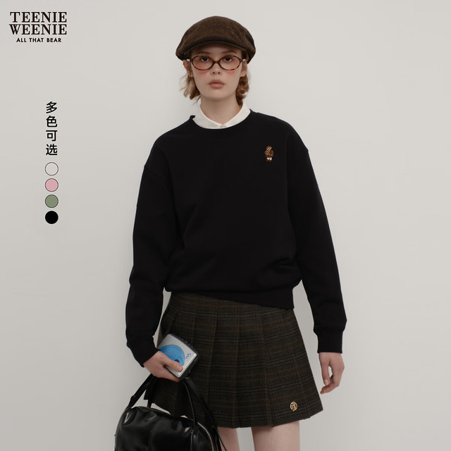 今日必买：TEENIE WEENIE 【学院风】100%棉小熊刺绣圆领卫衣 4色可选 TTMA25O904Z