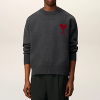 ami 秋冬新品 男女同款美利奴羊毛毛衣 爱心圆领上衣