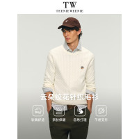 TEENIE WEENIE 圆领绞花针织衫 象牙白 L(175)