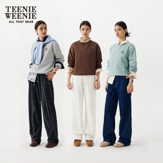 TEENIE WEENIE 刺绣圆领卫衣 棕色