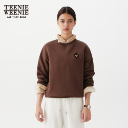 TEENIE WEENIE 刺绣圆领卫衣 棕色