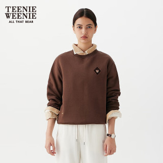 TEENIE WEENIE 刺绣圆领卫衣 棕色