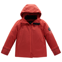 太平鸟男装 【设计师系列】火山羽绒服连帽冲锋衣冬季防寒服 红橙色 第一批 XL