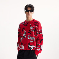 杰克琼斯 杰克·琼斯（JACK&JONES）25年男装秋冬季毛衣男红色新年款套头潮流宽松针织衫 F16莎莎红