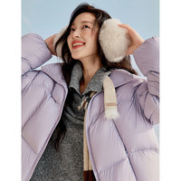 茵曼（INMAN）2025冬季女装快热纱泡芙无胆羽绒服立体绒包短款保暖外套 暮山紫-短款18548113 S 154-160cm /91-100斤
