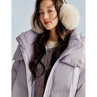 茵曼（INMAN）2025冬季女装快热纱泡芙无胆羽绒服立体绒包短款保暖外套 幕山紫-长款18548453 M 161-165cm /101-110斤