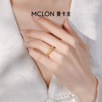 曼卡龙 黄金戒指女东方情书戒指足金古法镶嵌计价精品 13# 4.76g